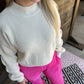 Ivory Bubble Sleeve Sweater
