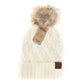 CC Bobble Knit Fur Pom Beanie - Adult